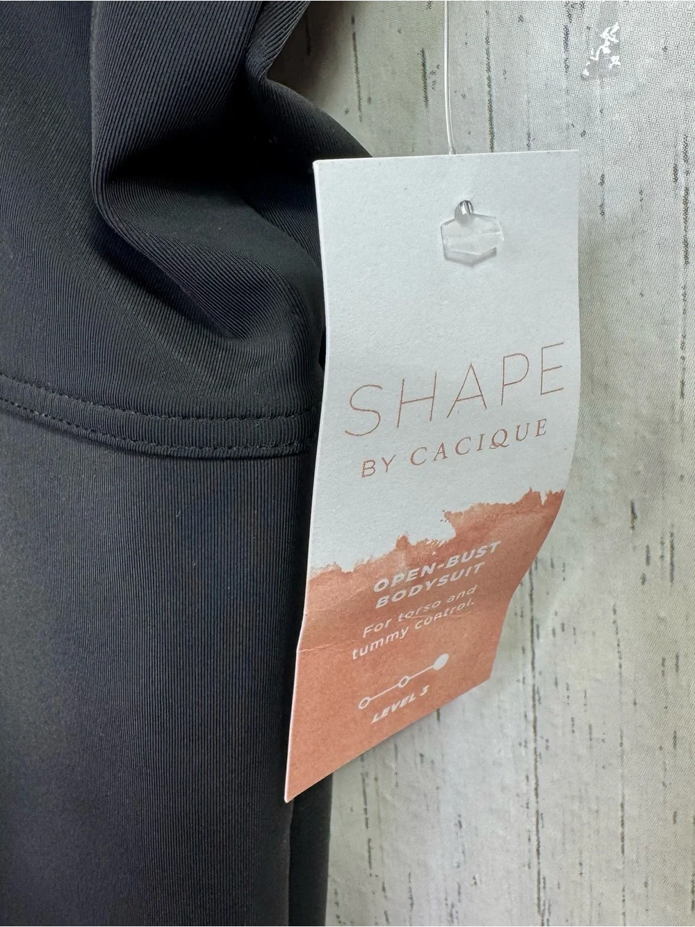 Cacique Open Bust Bodysuit Shapewear Black Plus Size 18/20 Tummy Control NWT - Picture 6 of 12